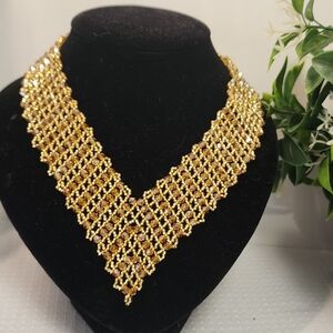 Radiant Gold Color Beaded  Necklace